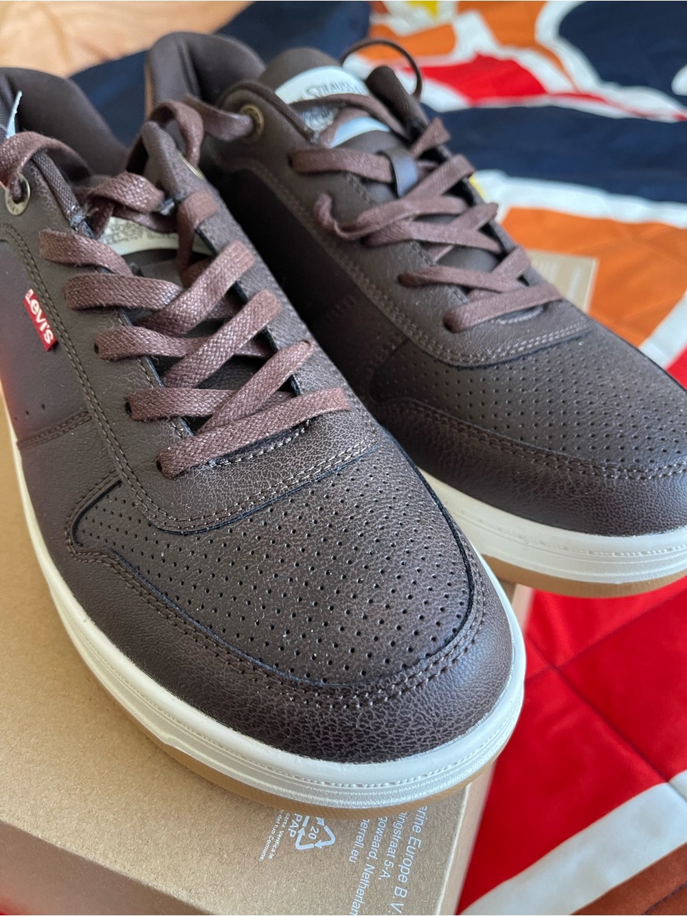 Levi's Men's Drive Lo Dark Brown Perforated Lace-Up Sneakers